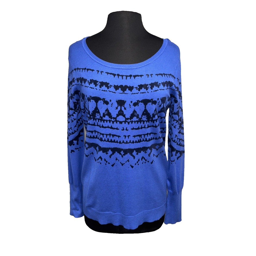 NWT Yest Abstract Burnout Sweater Size 6 Long Sleeve Knit Pullover‎ Cozy Chic